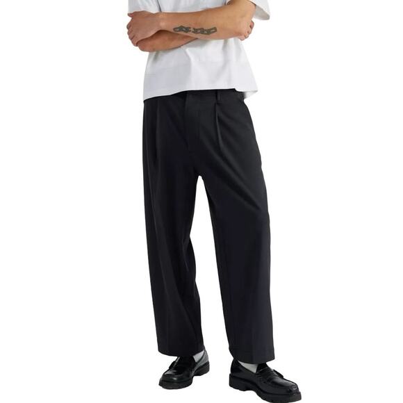 NWT Standard Cloth Mens Jason  Relaxed Pleated Trousers Black Size 34X28 - Picture 1 of 7
